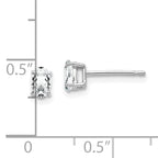 14k White Gold 5x3mm Oval Cubic Zirconia Earrings