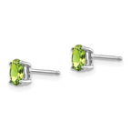 14k White Gold Peridot Oval Stud Earrings