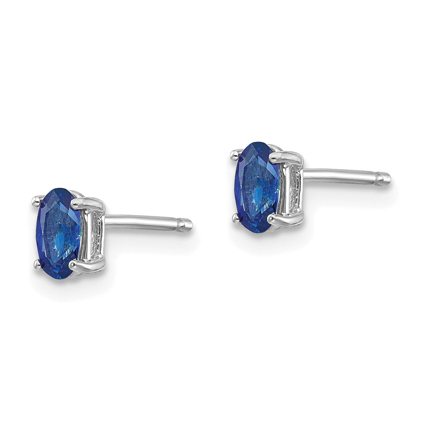14k White Gold Sapphire Earrings Secondary image