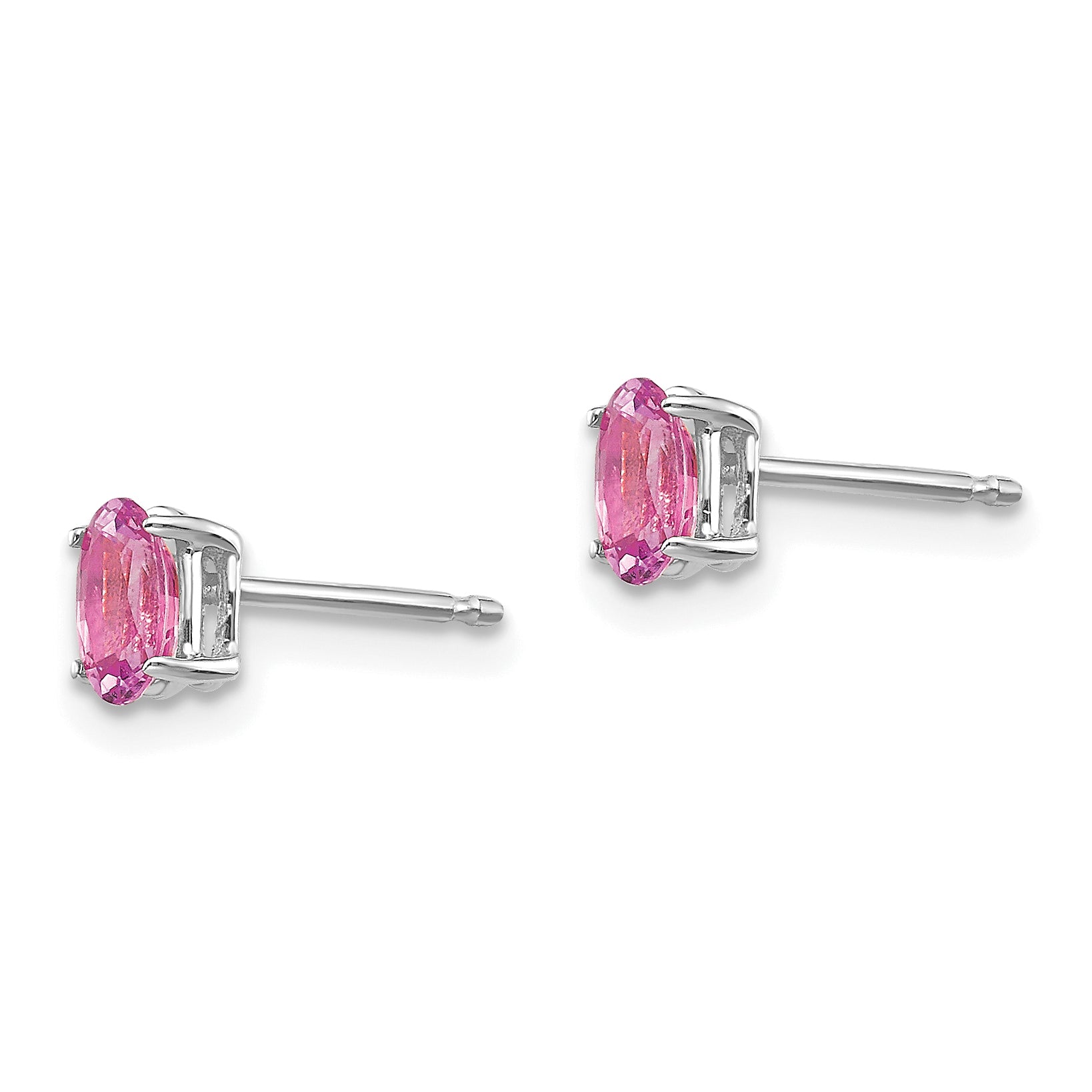 14k White Gold Pink Sapphire Earrings Secondary image
