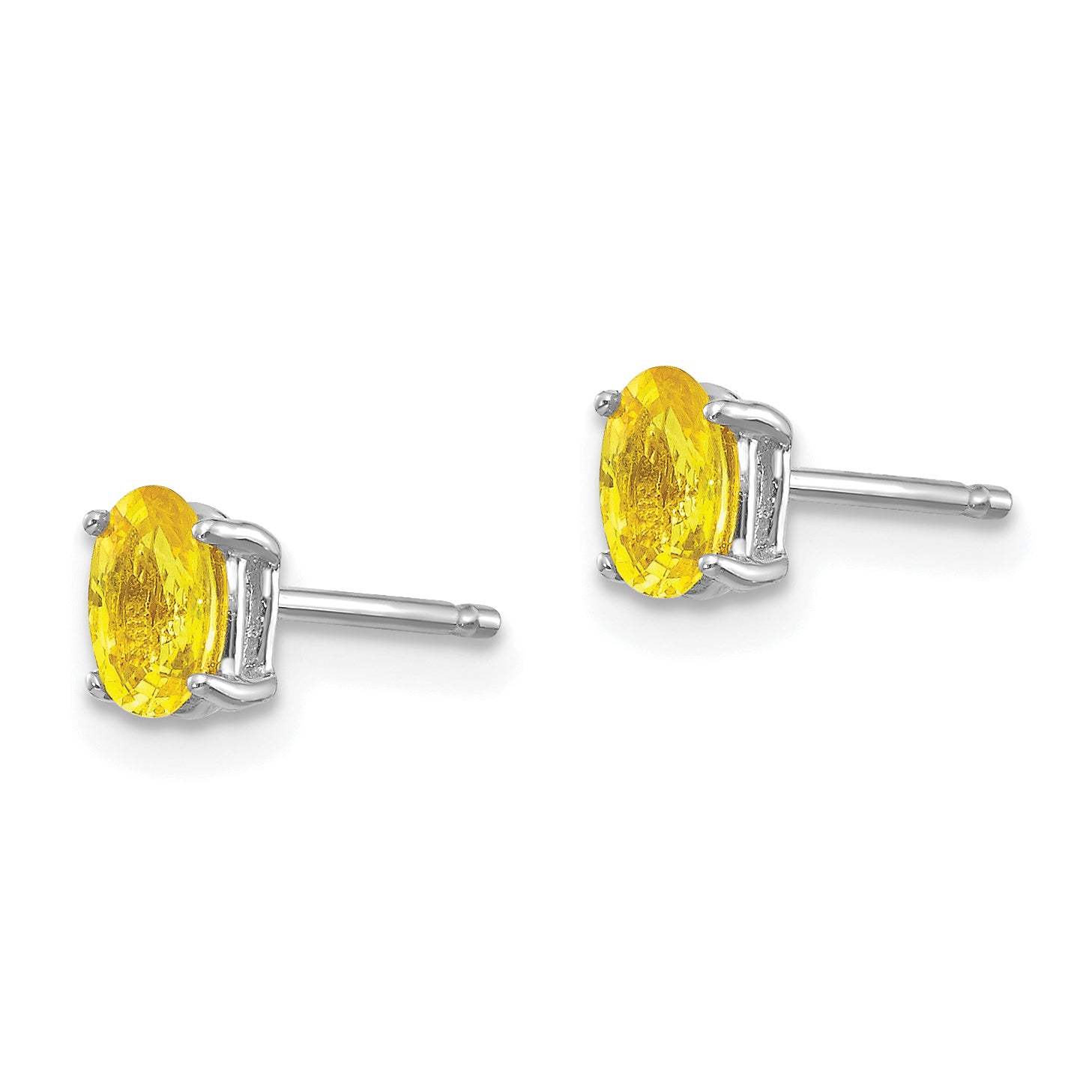 14k White Gold Yellow Sapphire Earrings Secondary image