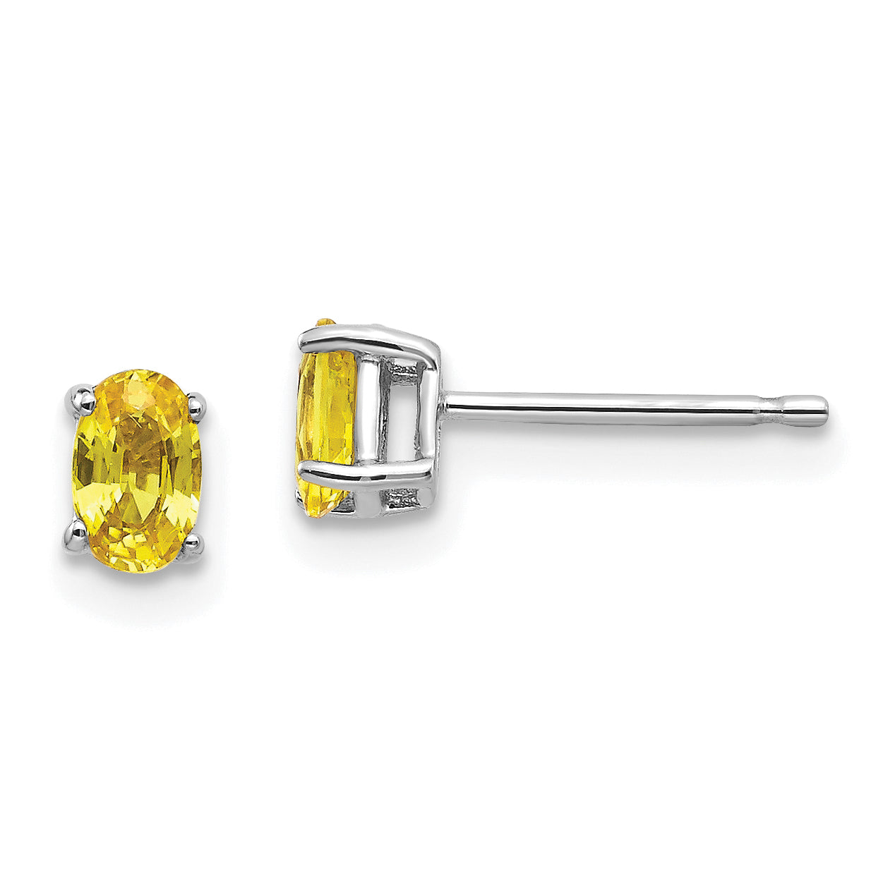14k White Gold Yellow Sapphire Earrings Main image