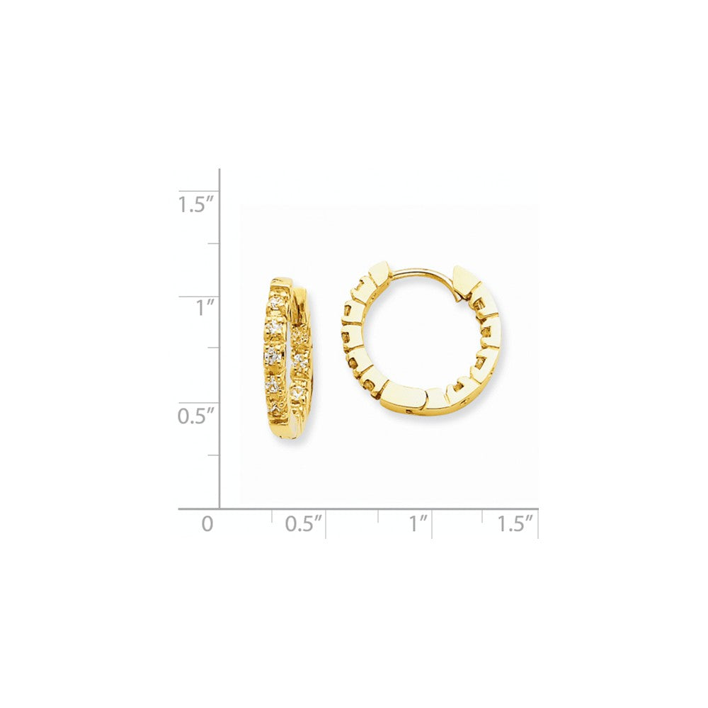 14k VS Diamond Hinged Hoop Earrings