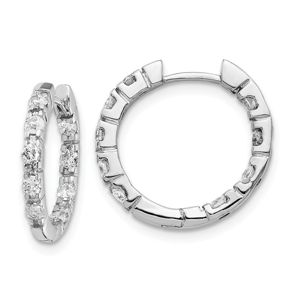 14K White Diamond Hinged Hoops Mountings Main image