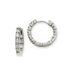 14K White Gold VS Diamond Hinged Hoop Earrings