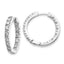 14k White Gold A Diamond Hinged Hoop Earrings