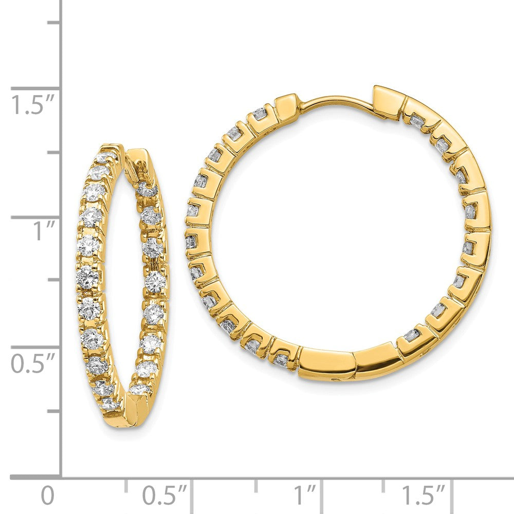 14k A Diamond Hinged Hoop Earrings