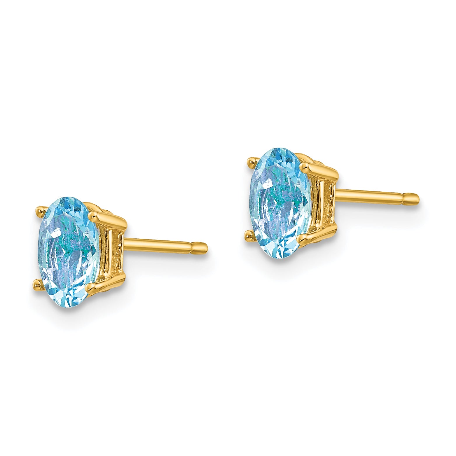 14k Aquamarine Post Earrings Secondary image