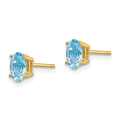 14k Aquamarine Post Earrings