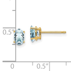 14k Aquamarine Post Earrings