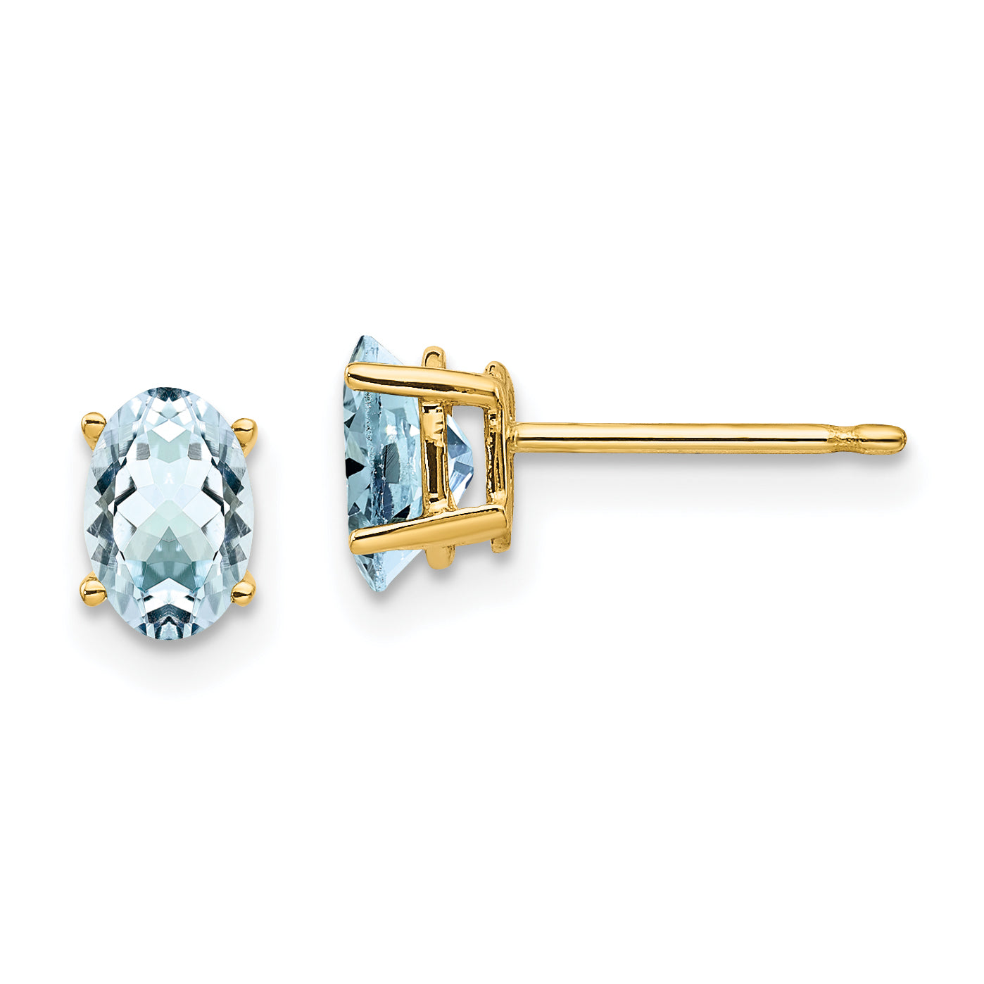 14k Aquamarine Post Earrings