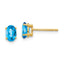 14k 6x4mm Oval Blue Topaz Checker Earrings