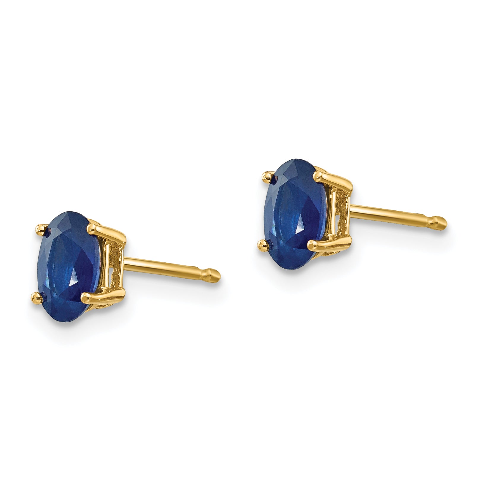 14k Sapphire Post Earrings Secondary image