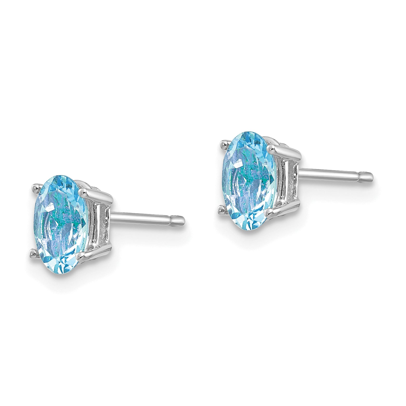 14k White Gold Aquamarine Earrings Secondary image