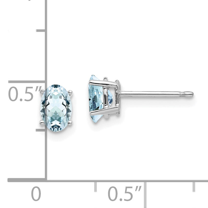 14k White Gold Aquamarine Earrings