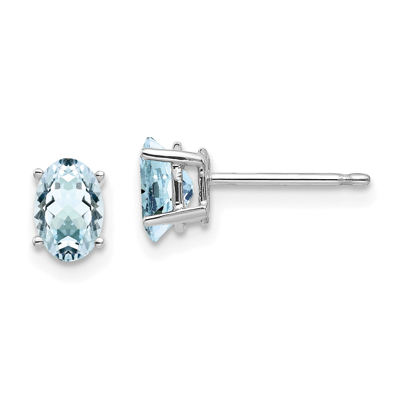 14k White Gold Aquamarine Earrings Main image