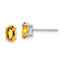 14k White Gold 6x4mm Oval Citrine Checker Earrings