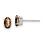 14kw 6x4 Oval Checker-Cut Smoky Quartz Earrings