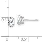 14k White Gold Cubic Zirconia Oval Stud Earrings