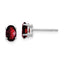 14k White Gold 6x4mm Oval Garnet Checker Earrings