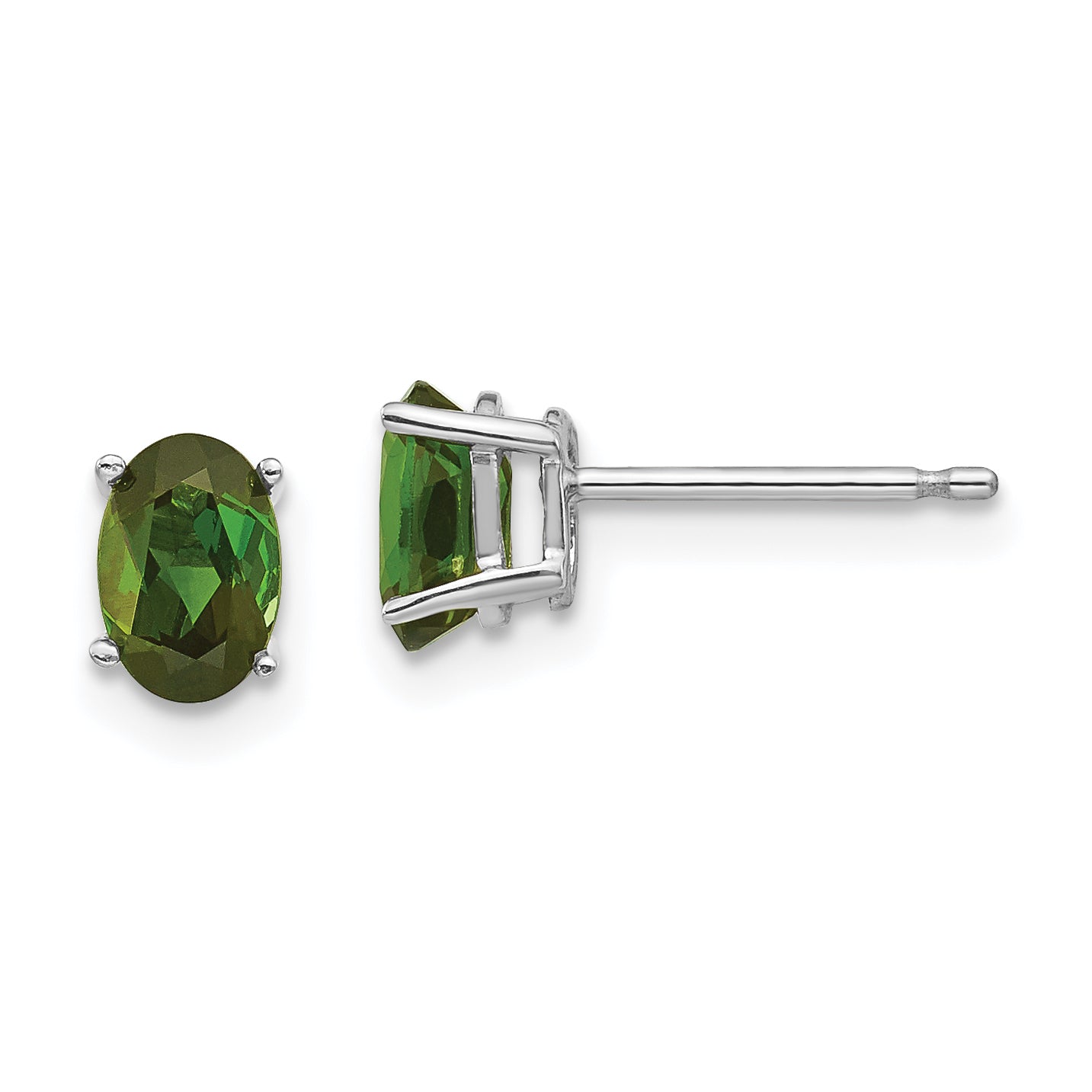 14k White Gold Green Tourmaline Earrings Main image
