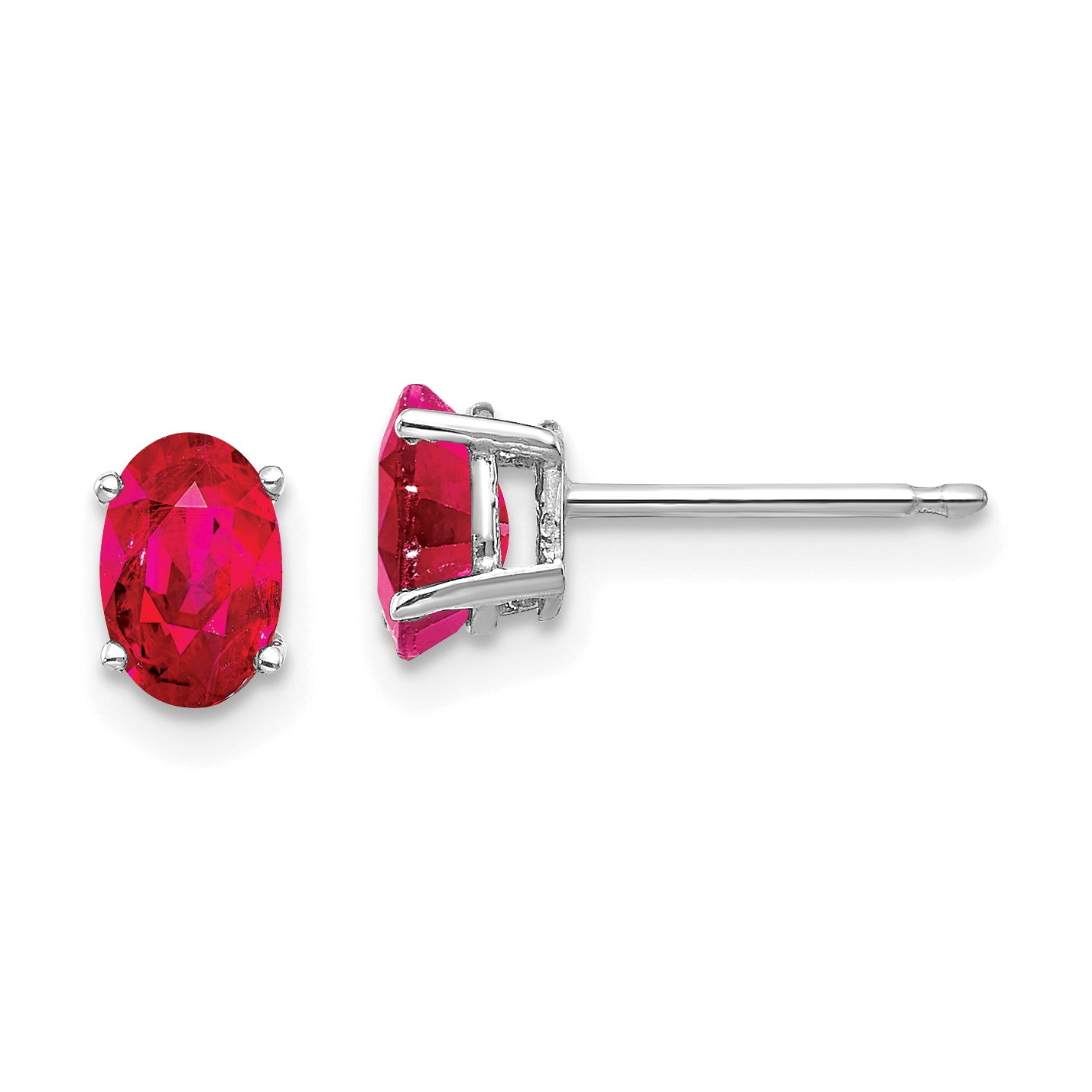 14k White Gold Ruby Earrings Main image