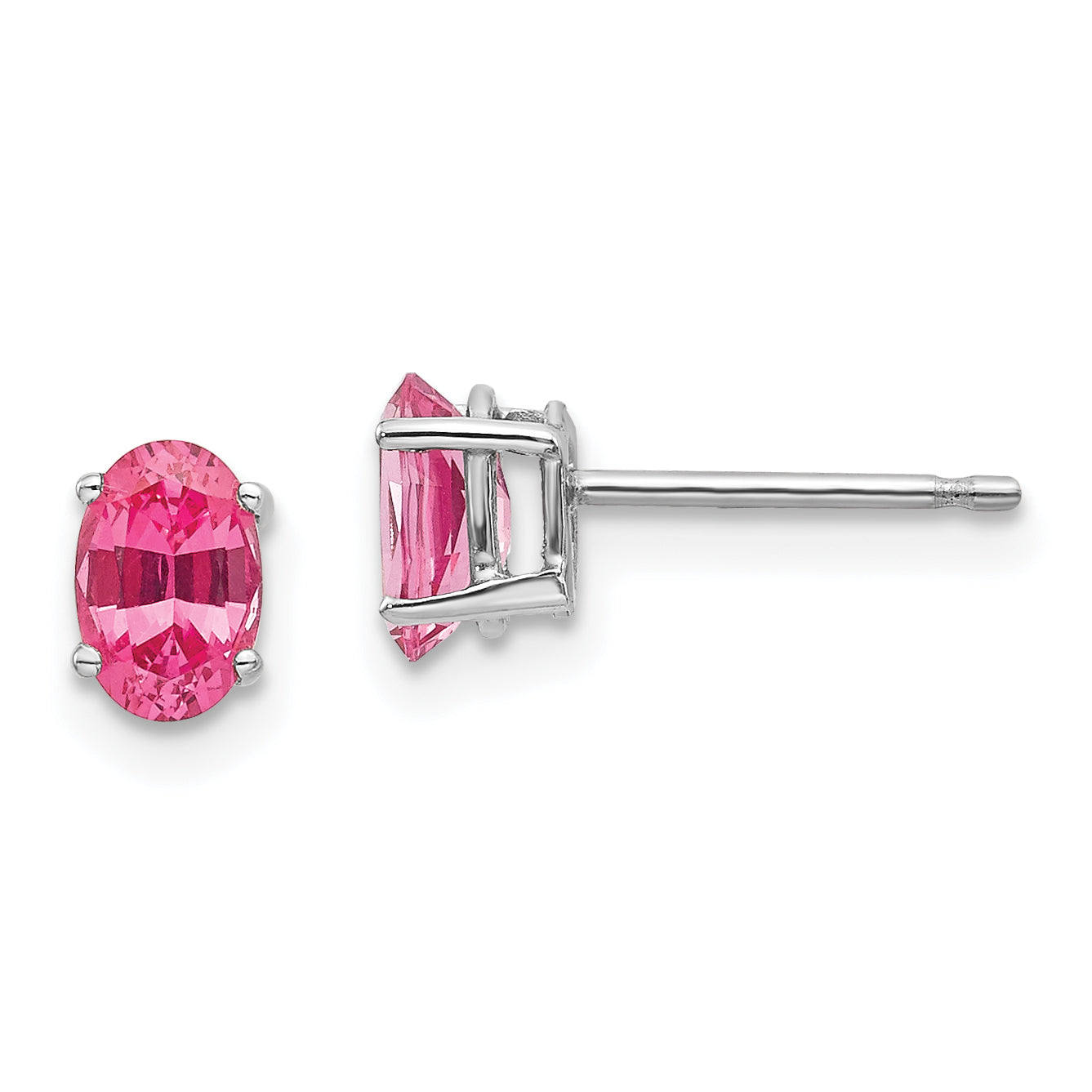 14k White Gold Pink Spinel Earrings Main image