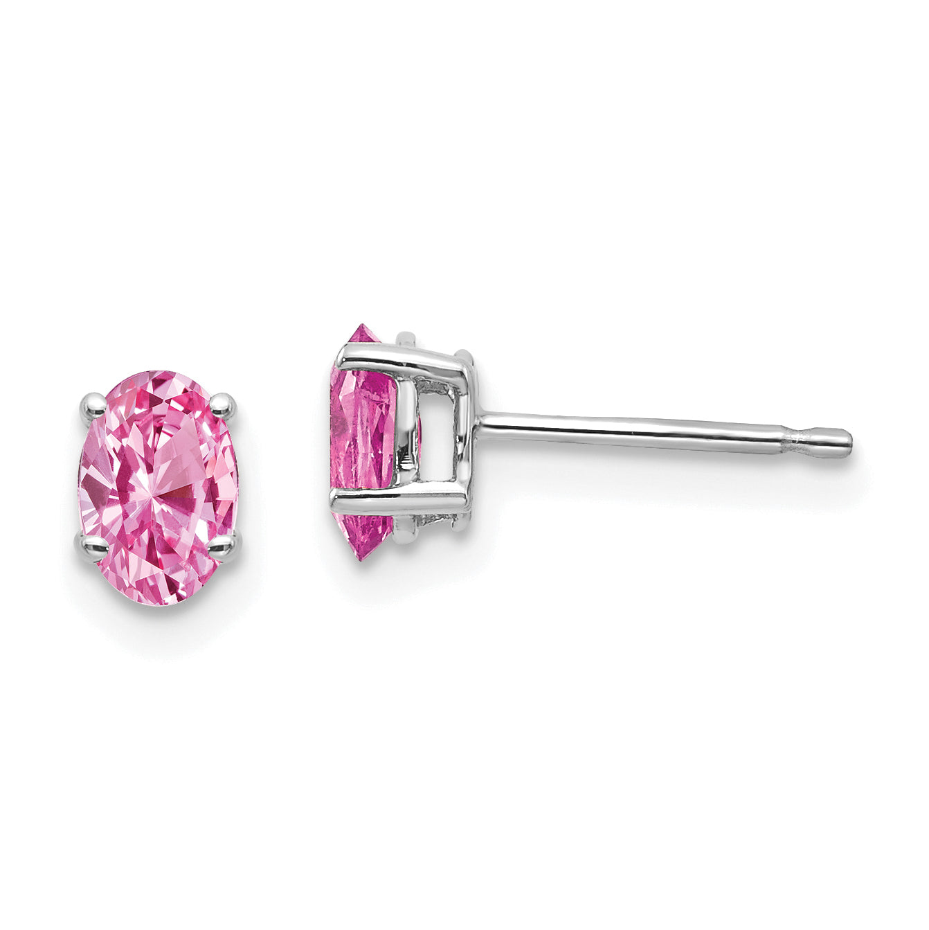 14k White Gold Pink Sapphire Earrings Main image