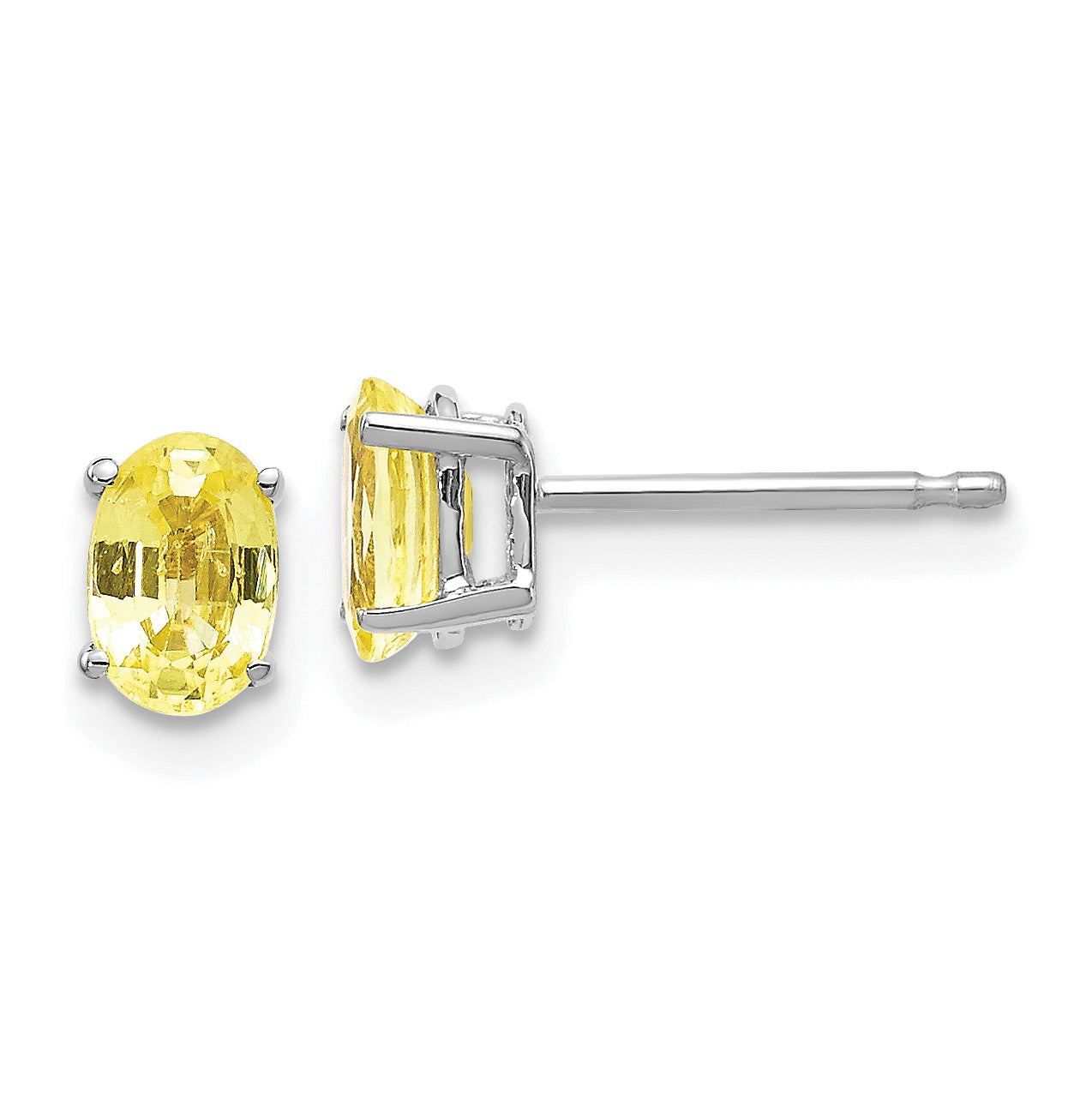 14k White Gold Yellow Sapphire Earrings Main image