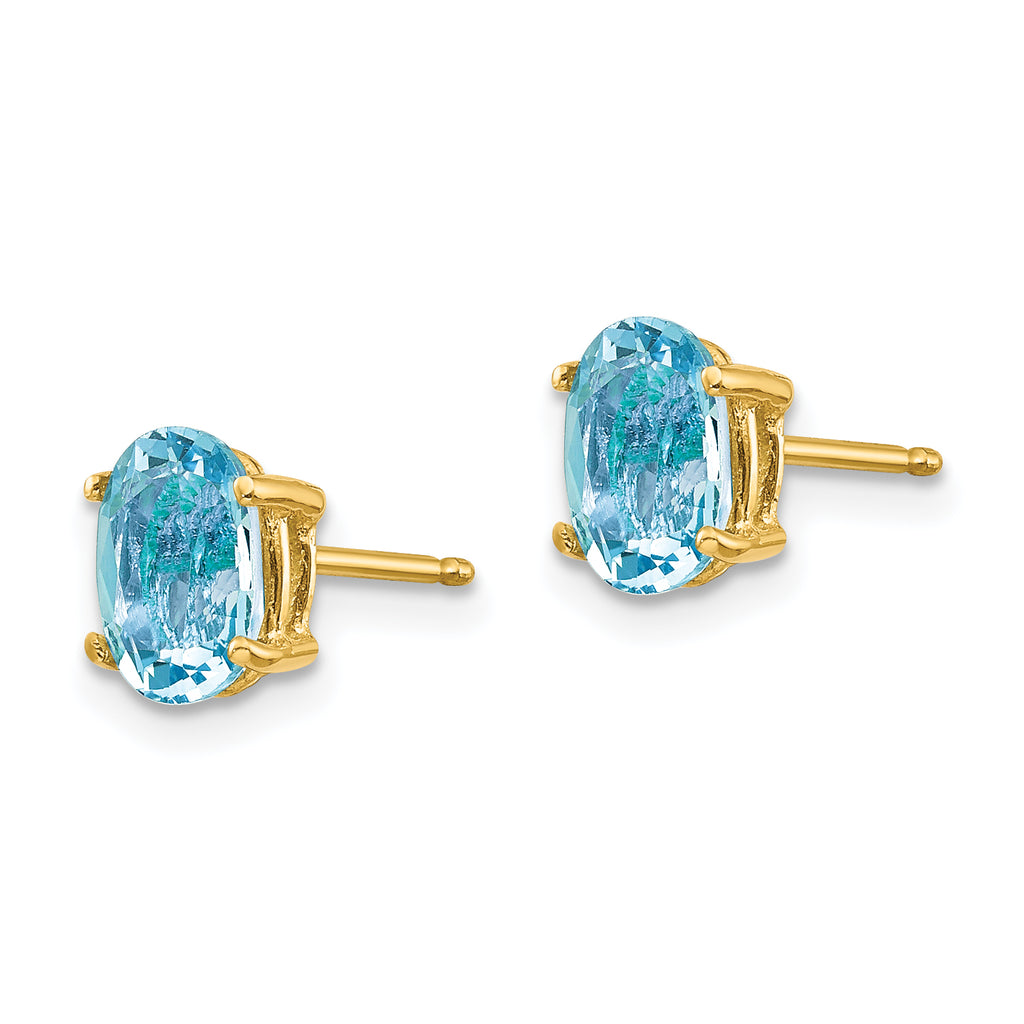 14k Aquamarine Post Earrings