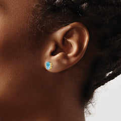 14k Aquamarine Post Earrings