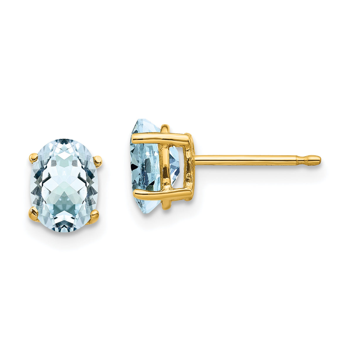 14k Aquamarine Post Earrings