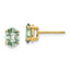14k 7x5 Oval Checker-Cut Green Quartz Earrings