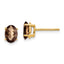 14k 7x5 Oval Checker-Cut Smoky Quartz Earrings