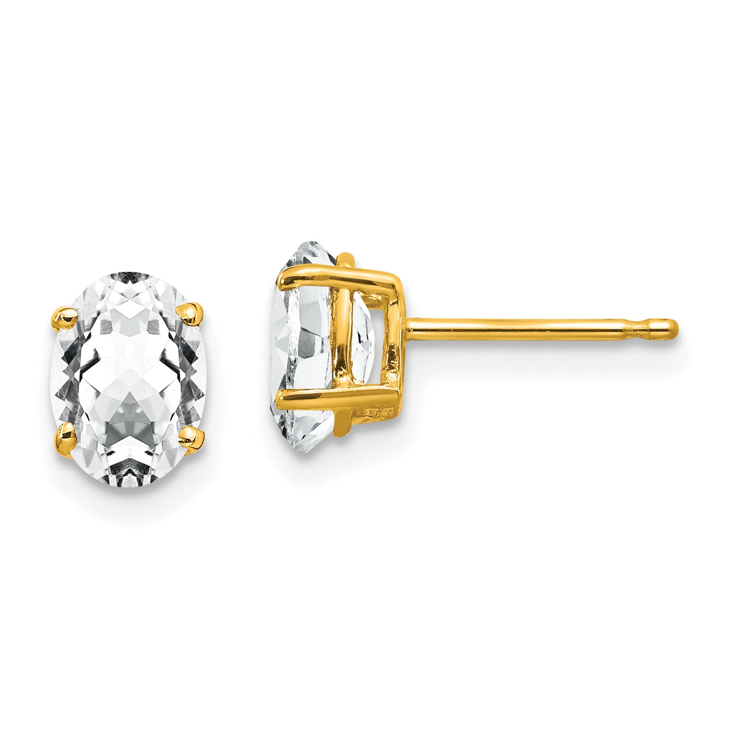 14k 7x5mm Oval Cubic Zirconia Earrings Main image