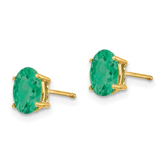 14k Emerald Post Earrings