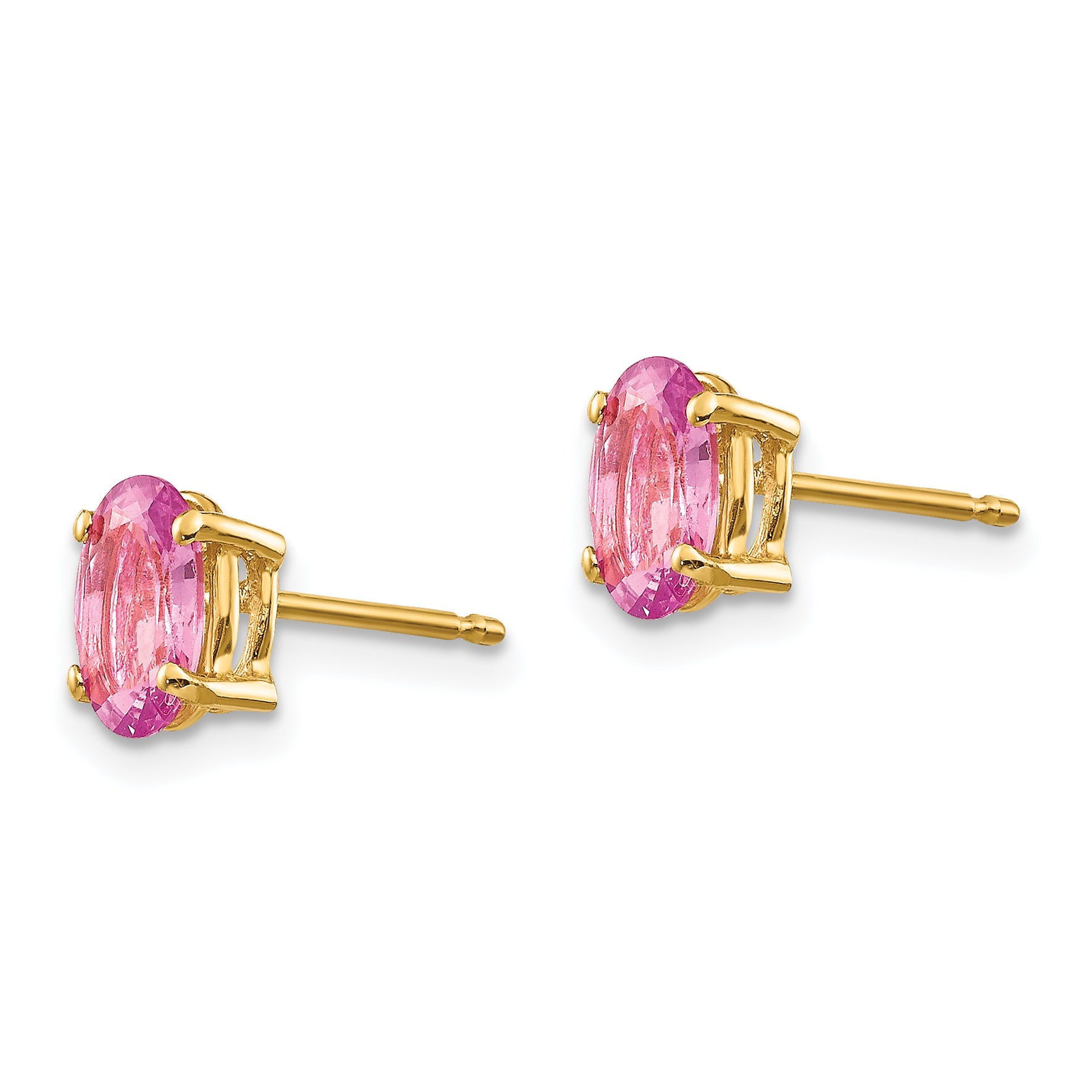 14k Pink Sapphire Earrings Secondary image