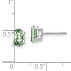 14kw 7x5 Oval Green Quartz Earrings