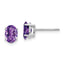 14k White Gold 7x5mm Oval Amethyst Earrings
