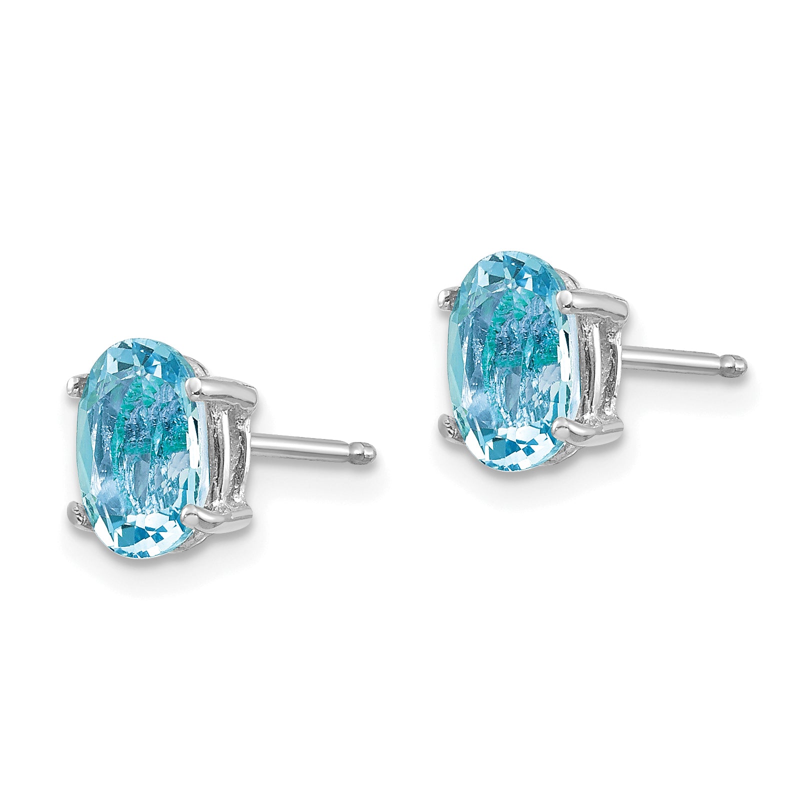 14k White Gold Aquamarine Earrings Secondary image