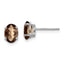 14kw 7x5 Oval Checker-Cut Smoky Quartz Earrings