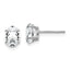 14k White Gold Cubic Zirconia Oval Stud Earring