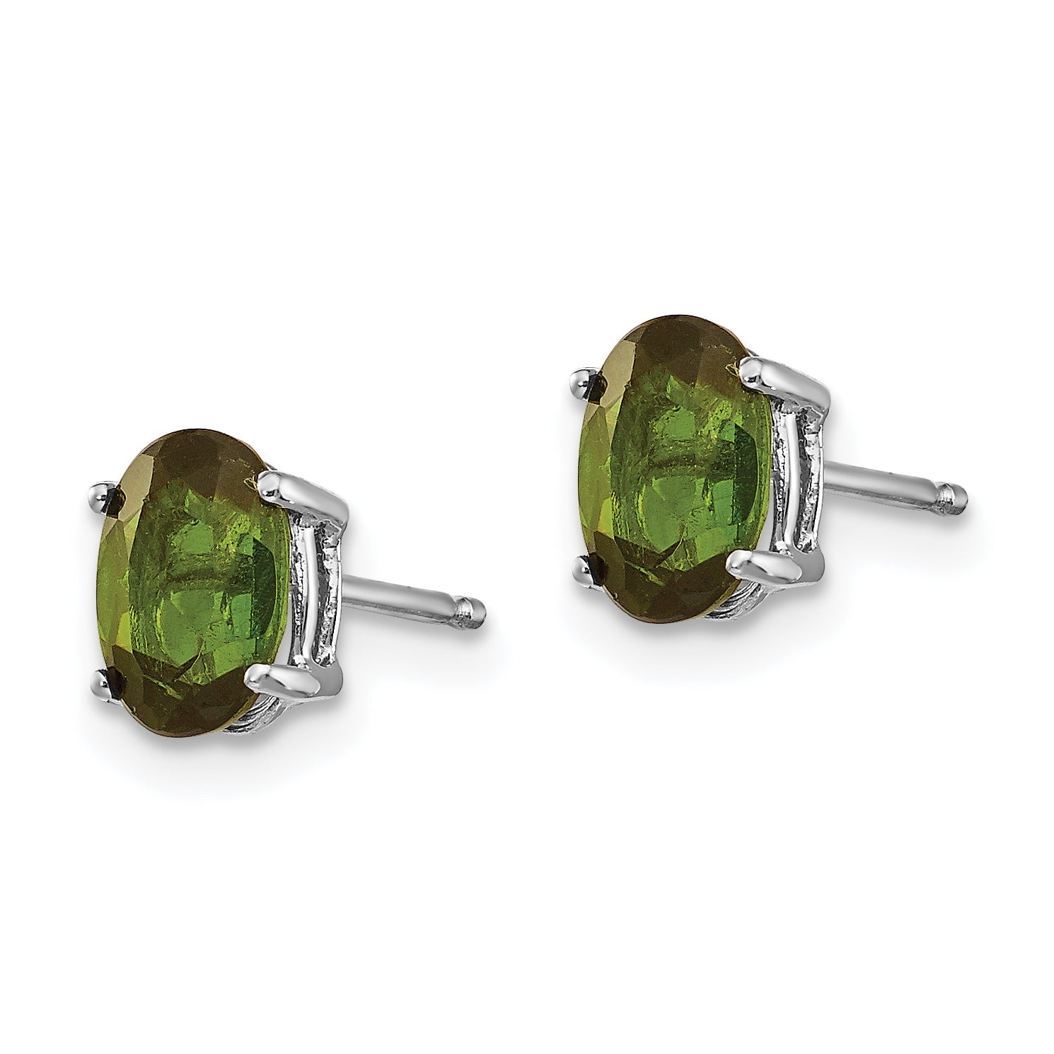 14k White Gold Green Tourmaline Earrings Secondary image