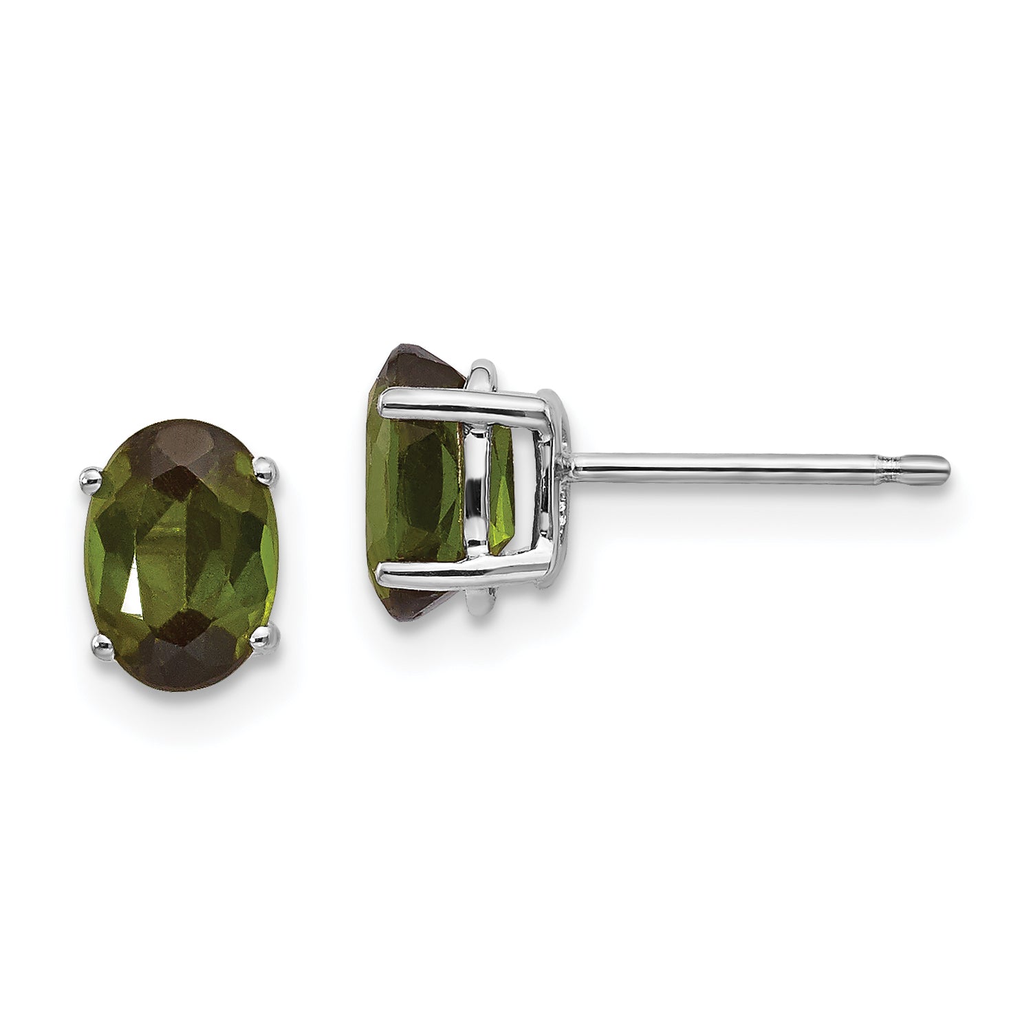 14k White Gold Green Tourmaline Earrings Main image