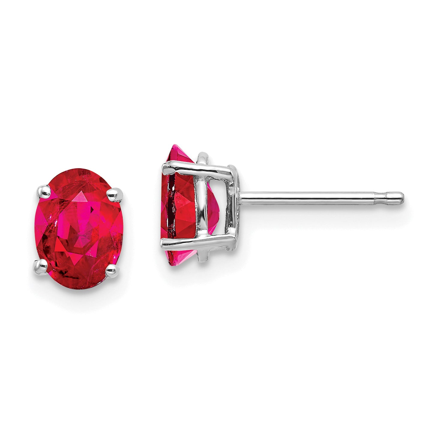 14k White Gold Ruby Earrings Main image