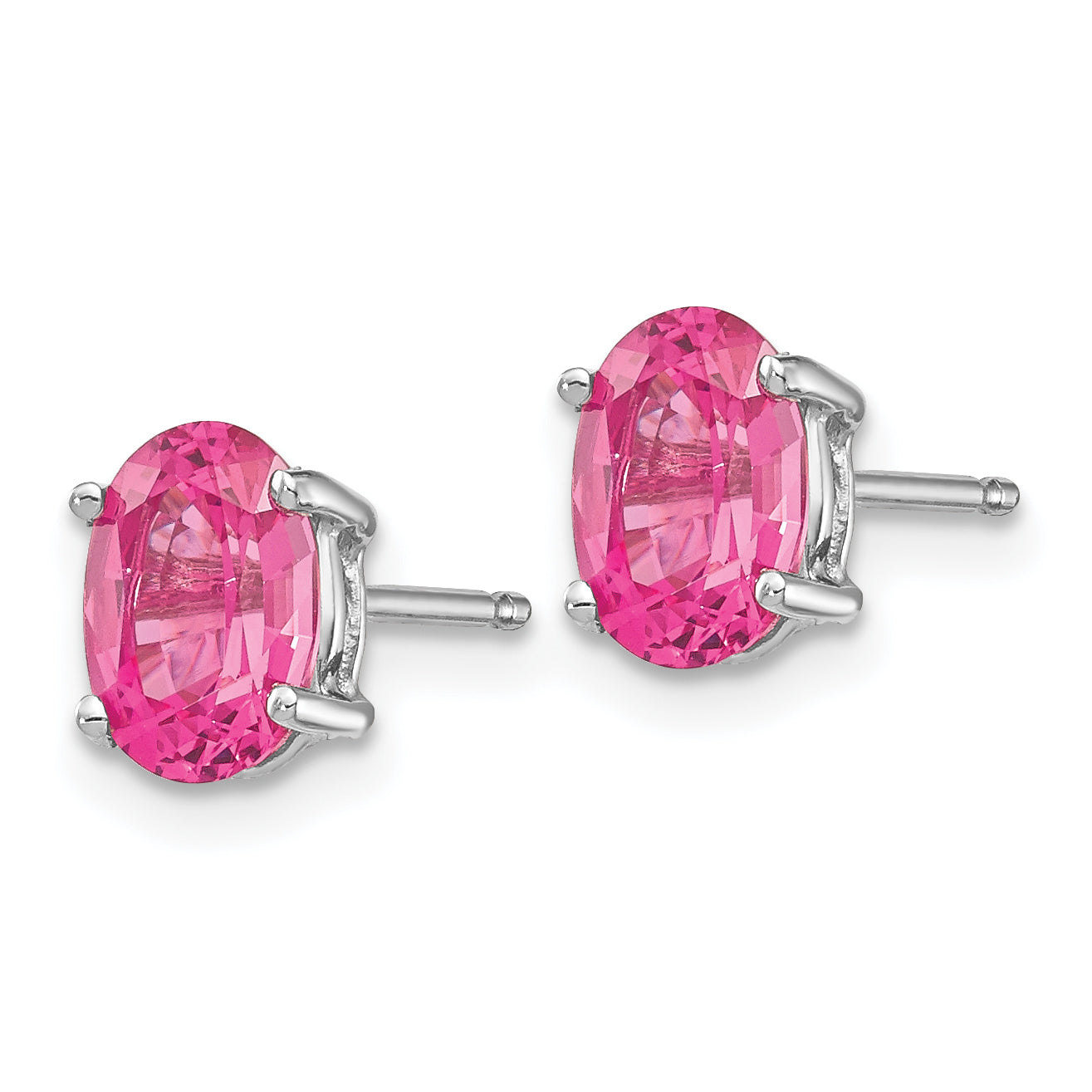 14k White Gold Pink Spinel Earrings Secondary image