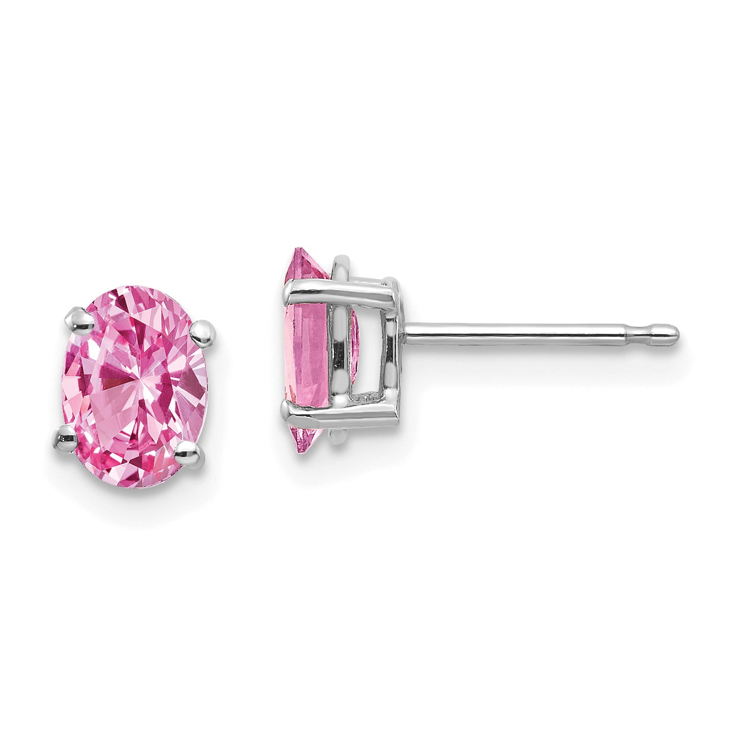14k White Gold Pink Sapphire Earrings Main image