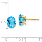 14k 8x6mm Oval Blue Topaz Earrings