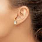 14k 8x6mm Oval Cubic Zirconia Earrings