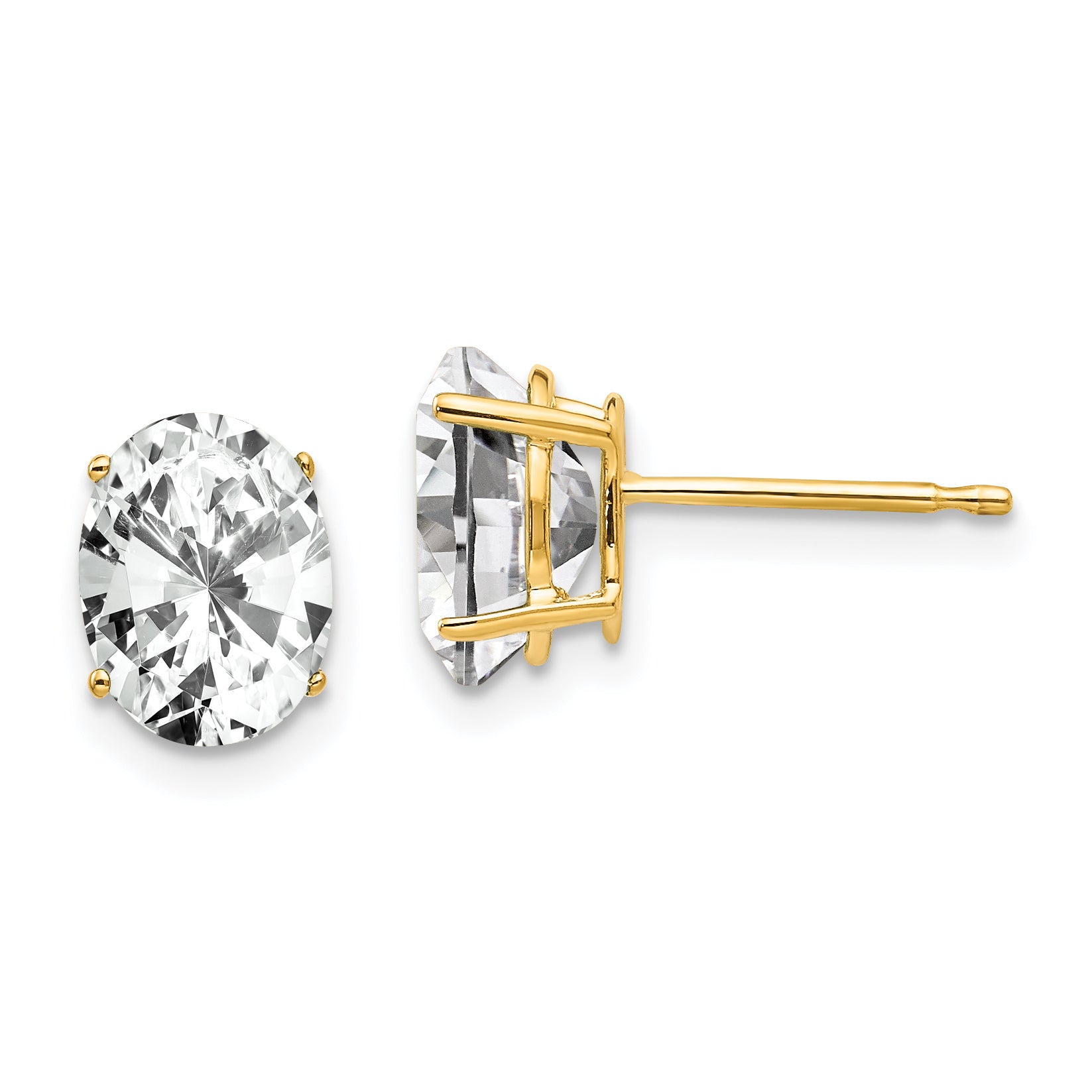 14k 8x6mm Oval Cubic Zirconia Earrings Main image